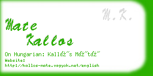 mate kallos business card